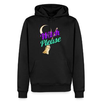 Moon And Broom Witch Please Halloween - Männer Premium Bio Hoodie - Schwarz - Vorne - Nico (187cm)