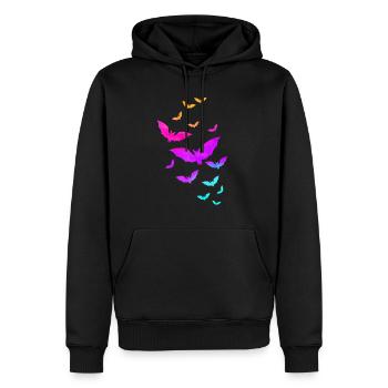 Colorful Bats Flying Costume Halloween - Männer Premium Bio Hoodie - Schwarz - Vorne - Nico (187cm)