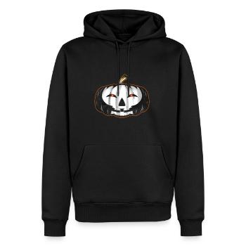 Citrouille noire avec peinture de crâne Halloween - Sweat à capuche Premium bio Homme - noir - Devant - Nico (187cm)