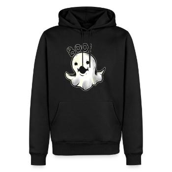 Mignon Kawaii mais effrayant Ghost Boo à Halloween - Sweat à capuche Premium bio Homme - noir - Devant - Nico (187cm)
