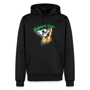 Skull Wolf Wereweolf Howling On Halloween - Männer Premium Bio Hoodie - Schwarz - Vorne - Nico (187cm)