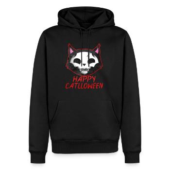Cadavre Peinture Chat Joyeux Catlloween Chat Halloween - Sweat à capuche Premium bio Homme - noir - Devant - Nico (187cm)
