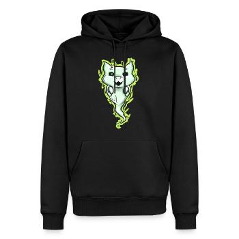 Ghost Cat Spirit Green Eyes Halloween - Männer Premium Bio Hoodie - Schwarz - Vorne - Nico (187cm)
