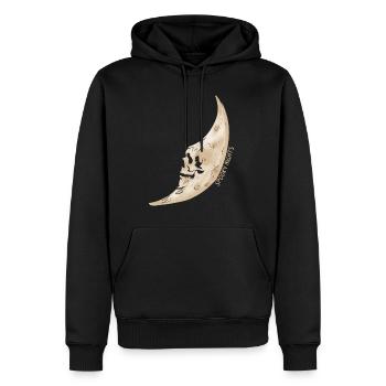 Spooky Nights Scary Skull Moon Face Halloween - Men’s Premium Organic Hoodie - black - Front - Nico (187cm)