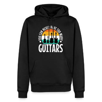 You can never have too many guitars - Männer Premium Bio Hoodie - Schwarz - Vorne - Nico (187cm)