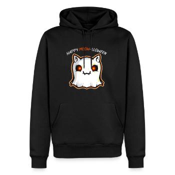 Cute Cat Ghost Spirit Happy Meow-lloween Halloween - Männer Premium Bio Hoodie - Schwarz - Vorne - Nico (187cm)