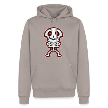 Cute Kawaii Chibi Skeleton Halloween - Männer Premium Bio Hoodie - Taupe - Vorne - Nico (187cm)