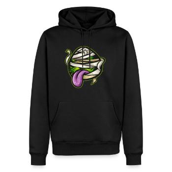 Sød Kawaii Mummy Tounge Ud Halloween - Herre Premium økologisk hoodie - sort - Foran - Nico (187cm)