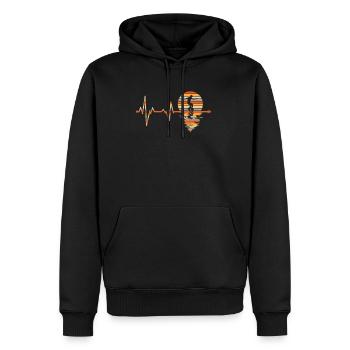 Rythme cardiaque unicycliste - Sweat à capuche Premium bio Homme - noir - Devant - Nico (187cm)