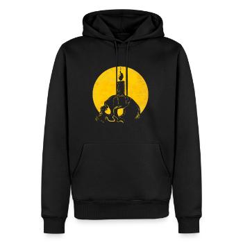 Candle On Skull In Front Of Moon Halloween - Männer Premium Bio Hoodie - Schwarz - Vorne - Nico (187cm)