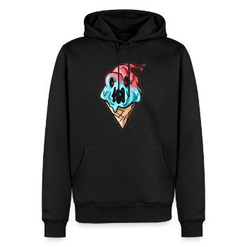 Effrayant Monster Zombie Demon Soft Ice Cream Cone - Sweat à capuche Premium bio Homme - noir - Devant - Nico (187cm)