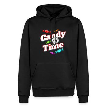 Trick Or Treat Candy Time Sweets And Fun On - Men’s Premium Organic Hoodie - black - Front - Nico (187cm)