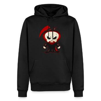 Mignon Kawaii Chibi Reaper avec Scythe Halloween - Sweat à capuche Premium bio Homme - noir - Devant - Nico (187cm)