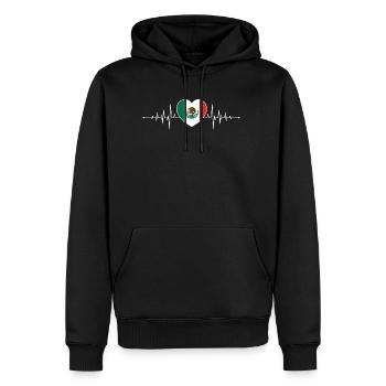 Mexico Heartbeat Drapeau mexicain Mexicain - Sweat à capuche Premium bio Homme - noir - Devant - Nico (187cm)