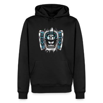 Panda Inside Costume Panda Takes Over Control - Men’s Premium Organic Hoodie - black - Front - Nico (187cm)