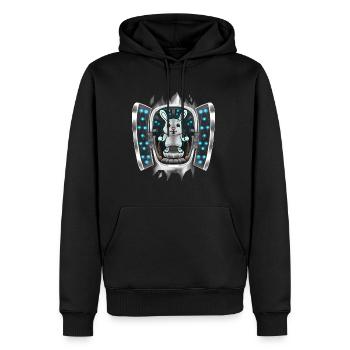 Rabbit Inside Costume Hare Takes Over Control - Men’s Premium Organic Hoodie - black - Front - Nico (187cm)