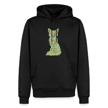 Mandala Fuchs Geometry Pattern - Men’s Premium Organic Hoodie - black - Front - Nico (187cm)