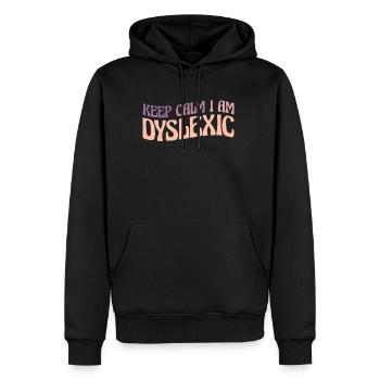 Keep Calm I Am Dyslexic Shirt Geschenk - Männer Premium Bio Hoodie - Schwarz - Vorne - Nico (187cm)