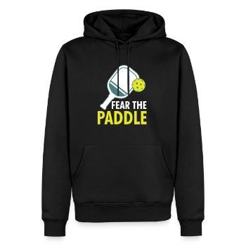 Fear The Paddle Pickleball Shirt Cadeau - Sweat à capuche Premium bio Homme - noir - Devant - Nico (187cm)
