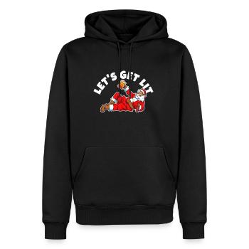 Lets get lit christmas - Men’s Premium Organic Hoodie - black - Front - Nico (187cm)