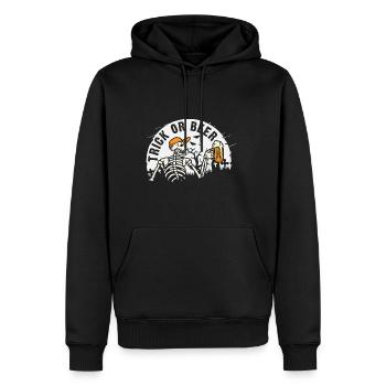 Trick or beer Halloween skeleton funny - Men’s Premium Organic Hoodie - black - Front - Nico (187cm)