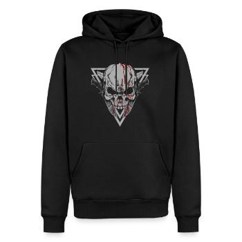 Totenkopf Halloween - Männer Premium Bio Hoodie - Schwarz - Vorne - Nico (187cm)