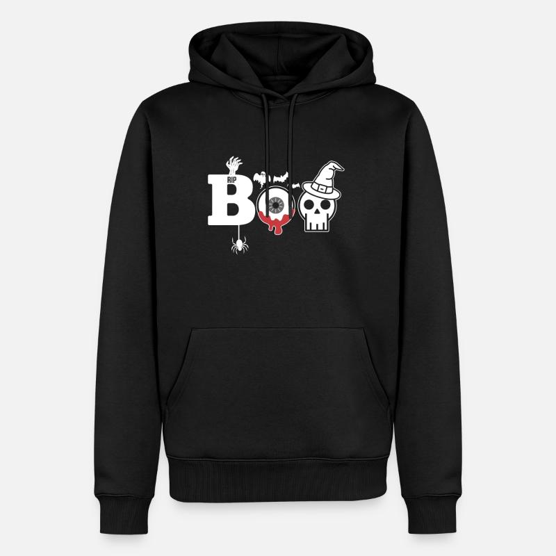 BOO Ghosts Effraie Halloween - Sweat à capuche Premium bio Homme - noir