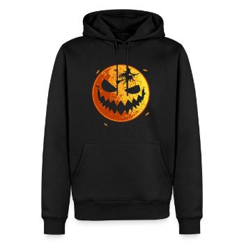 Sorcière volante de la lune qui rit - Sweat à capuche Premium bio Homme - noir - Devant - Nico (187cm)