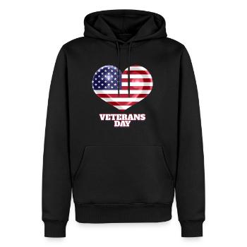 American Flag Heart For Veterans Day - Männer Premium Bio Hoodie - Schwarz - Vorne - Nico (187cm)