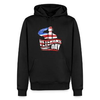 Salute For Our Troops US Flag 4th Of July - Männer Premium Bio Hoodie - Schwarz - Vorne - Nico (187cm)