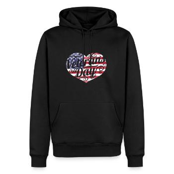 American Flag Heart for Veterans Day - Männer Premium Bio Hoodie - Schwarz - Vorne - Nico (187cm)