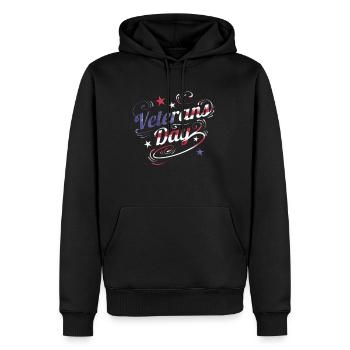 US Flag Colored Logo For Veterans Day - Männer Premium Bio Hoodie - Schwarz - Vorne - Nico (187cm)