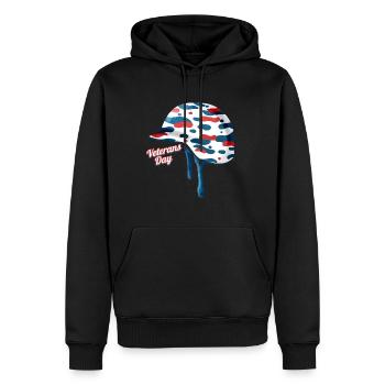 Camouflage Helmet Veterans Day - Männer Premium Bio Hoodie - Schwarz - Vorne - Nico (187cm)
