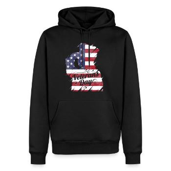 Patriotic Salute US Flag For Veterans Day - Männer Premium Bio Hoodie - Schwarz - Vorne - Nico (187cm)