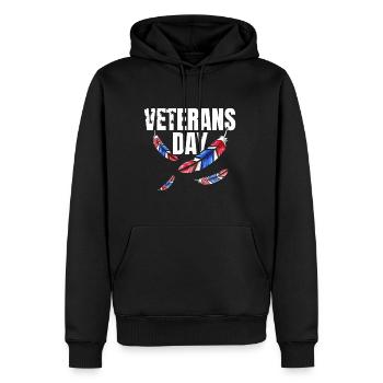 Red Blue And White Feathers For Veterans Day - Männer Premium Bio Hoodie - Schwarz - Vorne - Nico (187cm)