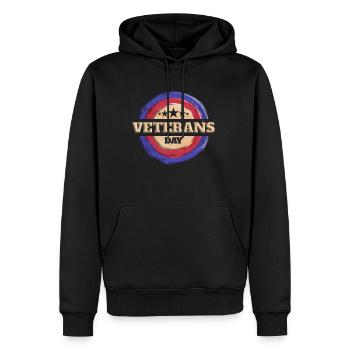 Round Logo for Veterans Day - Männer Premium Bio Hoodie - Schwarz - Vorne - Nico (187cm)