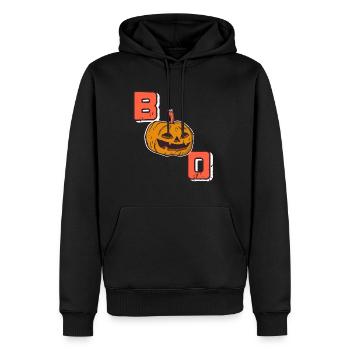 Citrouille d’Halloween - Boo - Sweat à capuche Premium bio Homme - noir - Devant - Nico (187cm)