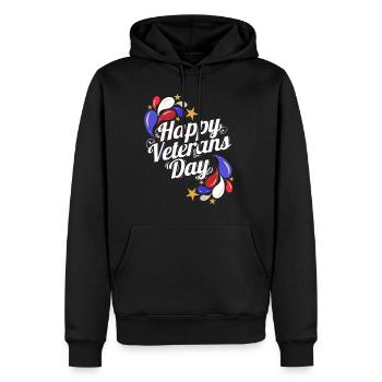 Logo For A Happy Veterans Day - Männer Premium Bio Hoodie - Schwarz - Vorne - Nico (187cm)