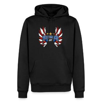 Red And White Feathers For Veterans Day - Männer Premium Bio Hoodie - Schwarz - Vorne - Nico (187cm)