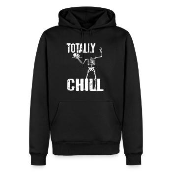 Halloween Skelett - Totally Chill - Männer Premium Bio Hoodie - Schwarz - Vorne - Nico (187cm)