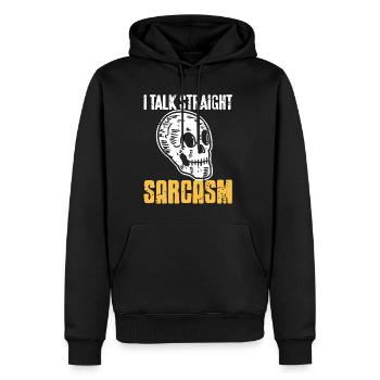 Halloween - I talk Straight Sarcasm - Männer Premium Bio Hoodie - Schwarz - Vorne - Nico (187cm)