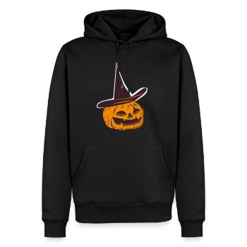 Halloween Kürbis Hexe - Männer Premium Bio Hoodie - Schwarz - Vorne - Nico (187cm)