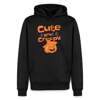 Citrouille d’Halloween - mignonne et effrayante - Sweat à capuche Premium bio Homme - noir - Devant - Nico (187cm)