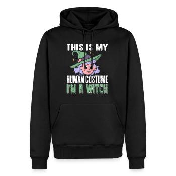 Hexe - Ceci est mon costume humain Je suis une sorcière - Sweat à capuche Premium bio Homme - noir - Devant - Nico (187cm)