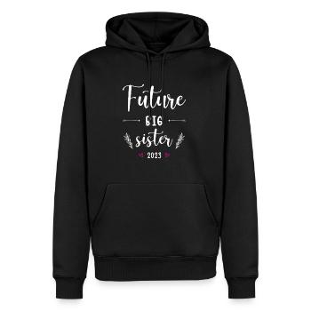 Grande sœur frères et sœurs Cadeau Naissance de bébé - Sweat à capuche Premium bio Homme - noir - Devant - Nico (187cm)