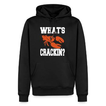 lobster - Whats crackin - Männer Premium Bio Hoodie - Schwarz - Vorne - Nico (187cm)