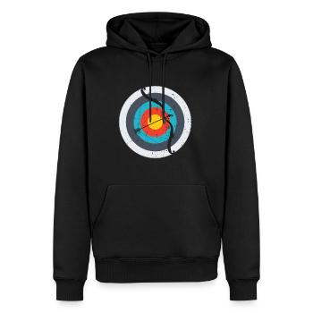 Bogenschießen Herzschlag Pfeil & Bogen Geschenk - Männer Premium Bio Hoodie - Schwarz - Vorne - Nico (187cm)