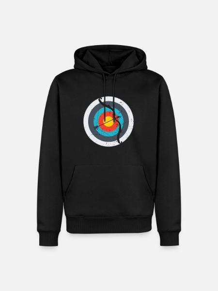 Archery Heartbeat Bow & Arrow Gift - Men’s Premium Organic Hoodie - black