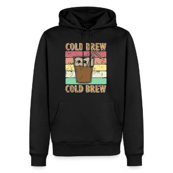 Café glacé - Infusion froide - Sweat à capuche Premium bio Homme - noir - Devant - Nico (187cm)