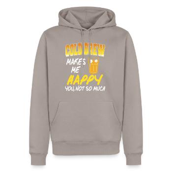 L’infusion froide me rend heureux - Sweat à capuche Premium bio Homme - taupe - Devant - Nico (187cm)